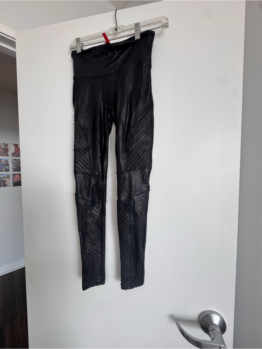SPANX Black Faux Leather High-Waist Leggings